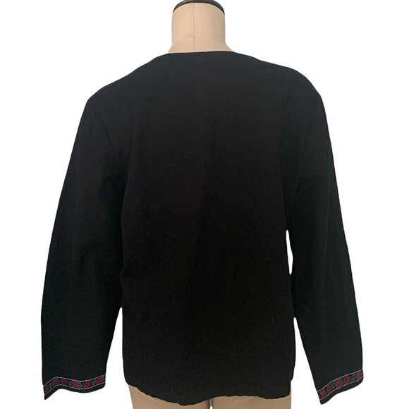 KORET Full Zip Cotton Embroidered Jacket/Top Womens Plus Sz 18 Black #217A - Picture 5 of 8